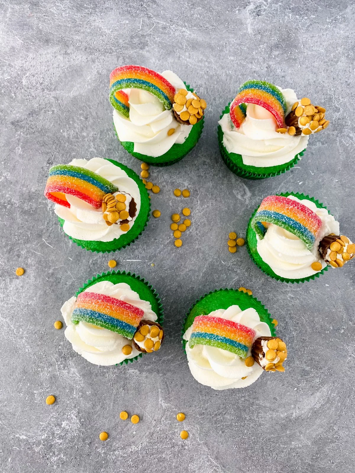 Rainbow St. Patrick’s Day Cupcakes