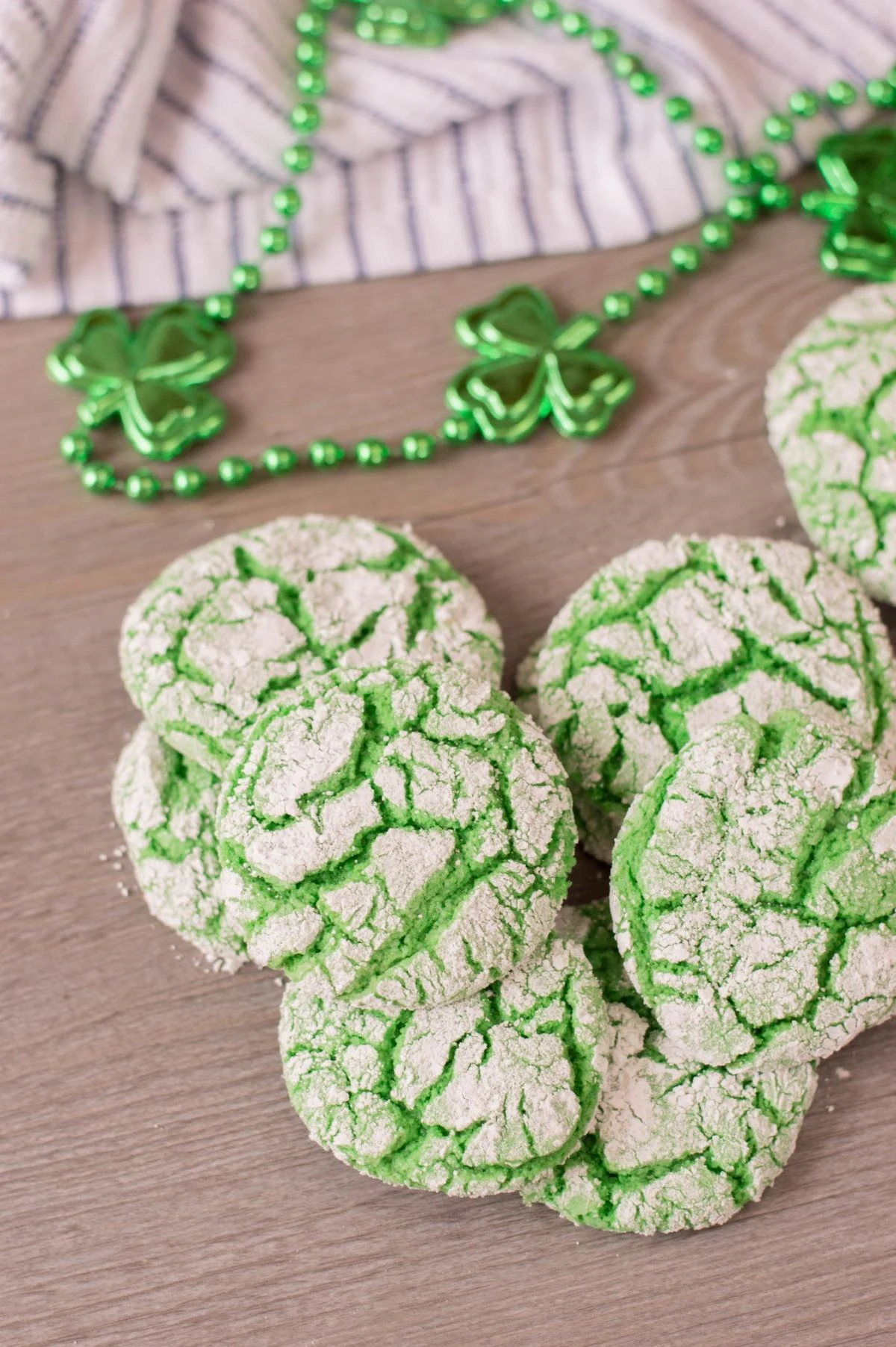 Green Vanilla Crinkle Cookies