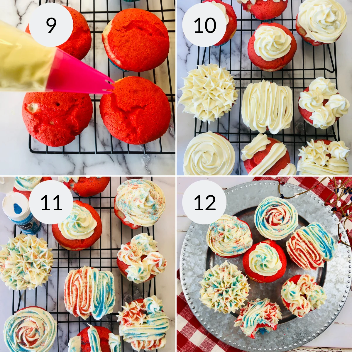 Red White and Blue Cupcakes