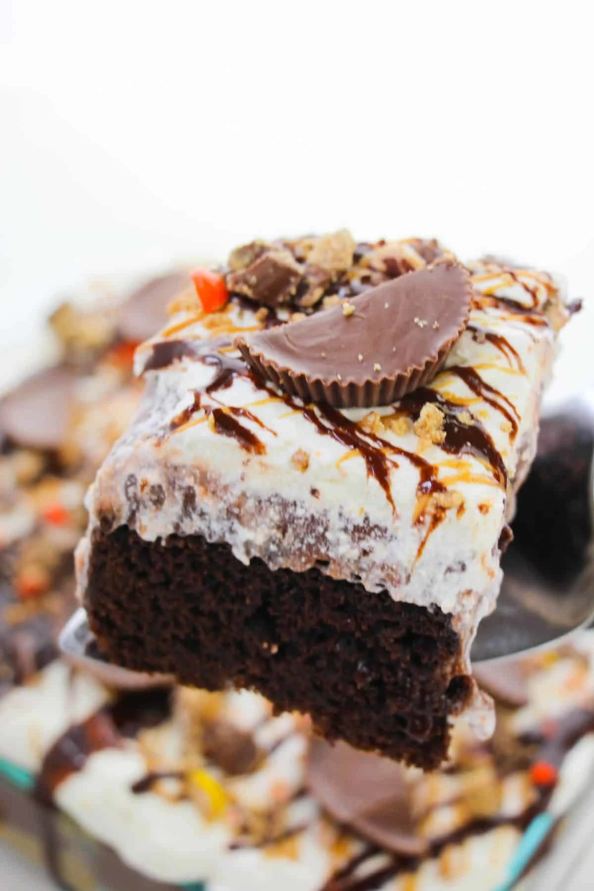 Reese Peanut Butter Cup Poke Cake