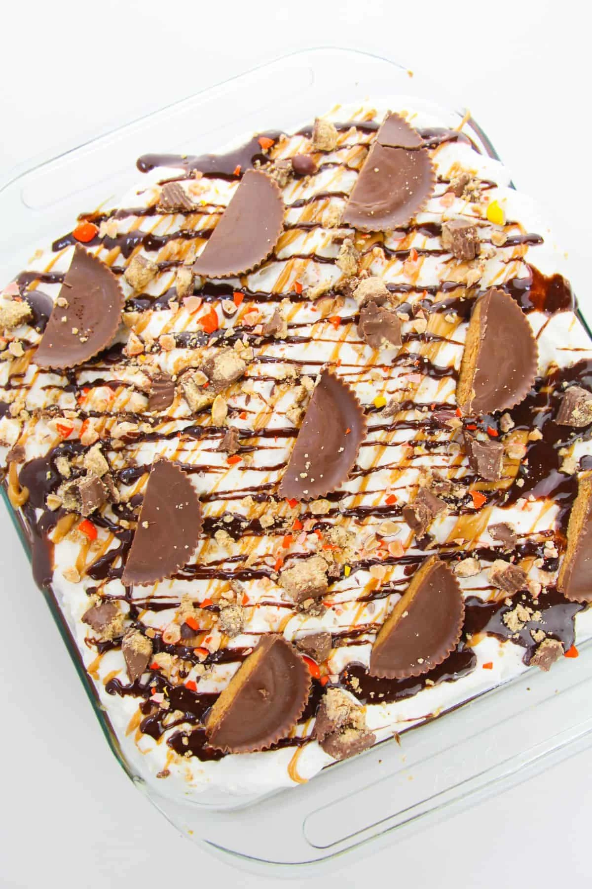 Reese Peanut Butter Cup Poke Cake