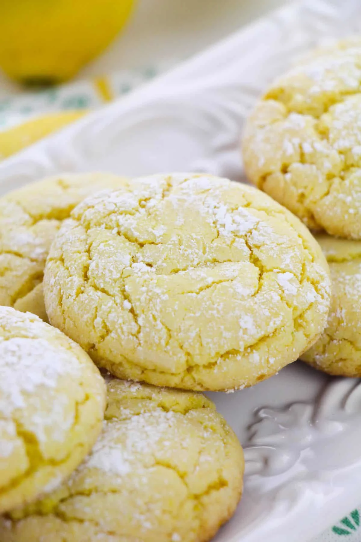 Lemon Cake Mix Crinkle Cookies