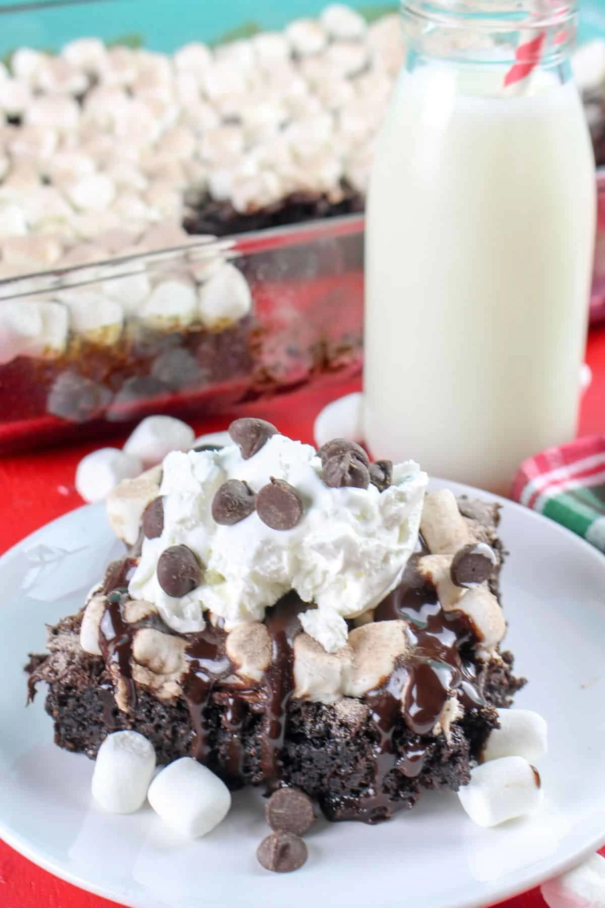 Hot Cocoa Chocolate Cake Dump Cake
