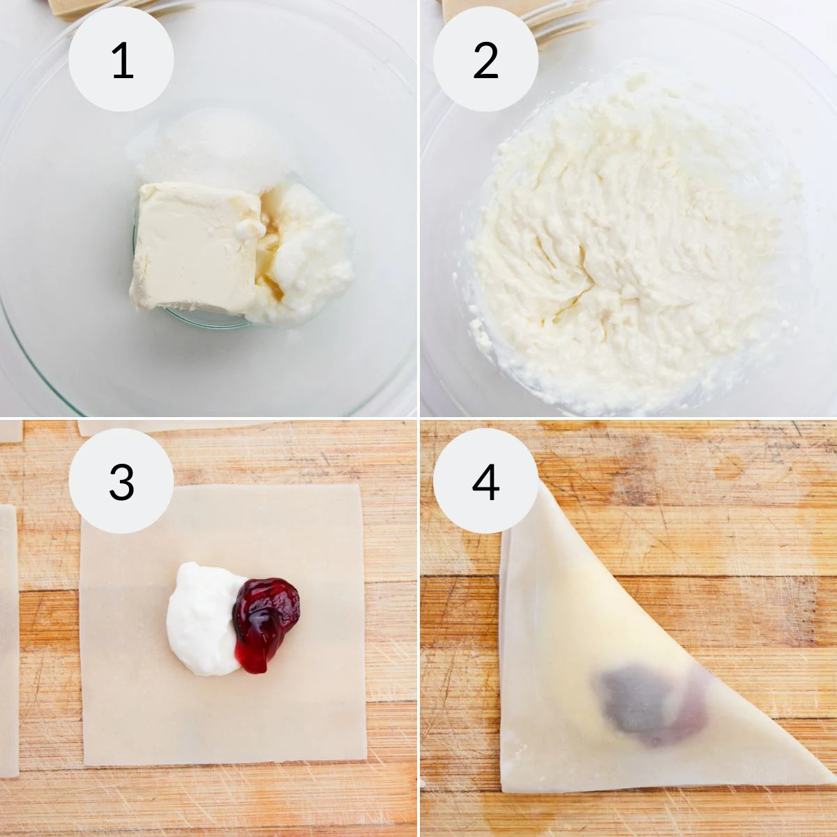 Cherry Cheesecake Dessert Wontons