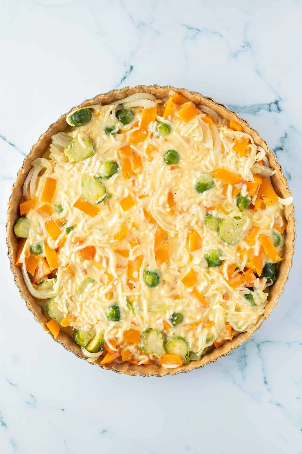 Quiche with Pumpkin and Brussels Sprouts