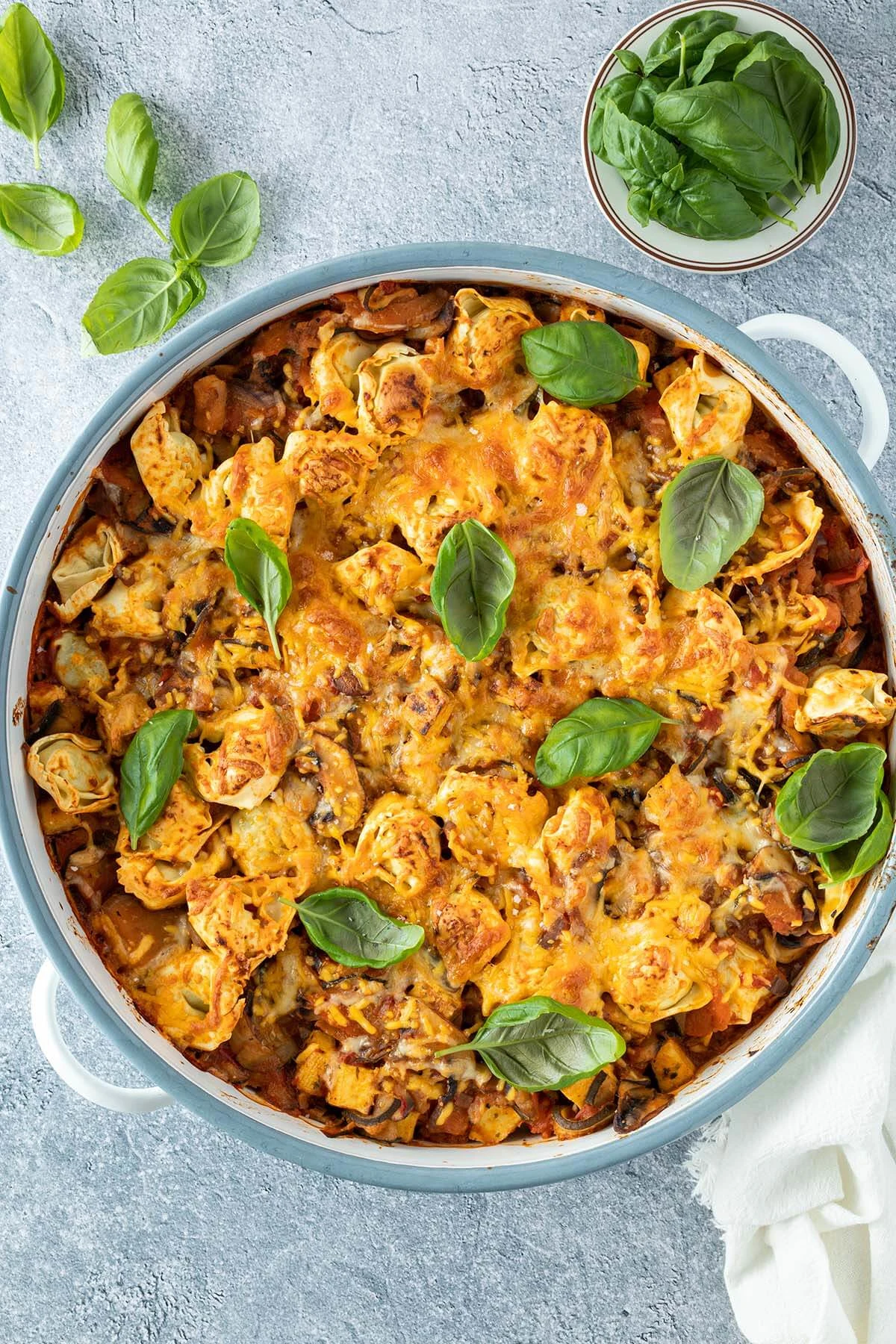Easy Vegetarian Baked Tortellini Casserole