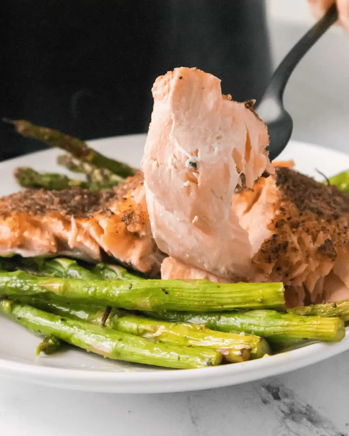 Air Fryer Salmon and Asparagus