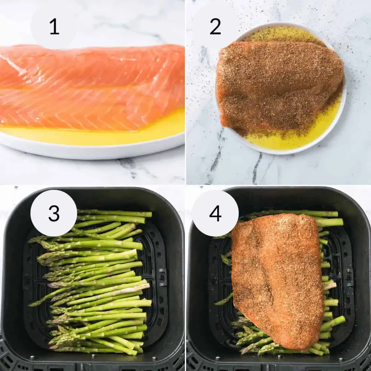 Air Fryer Salmon and Asparagus