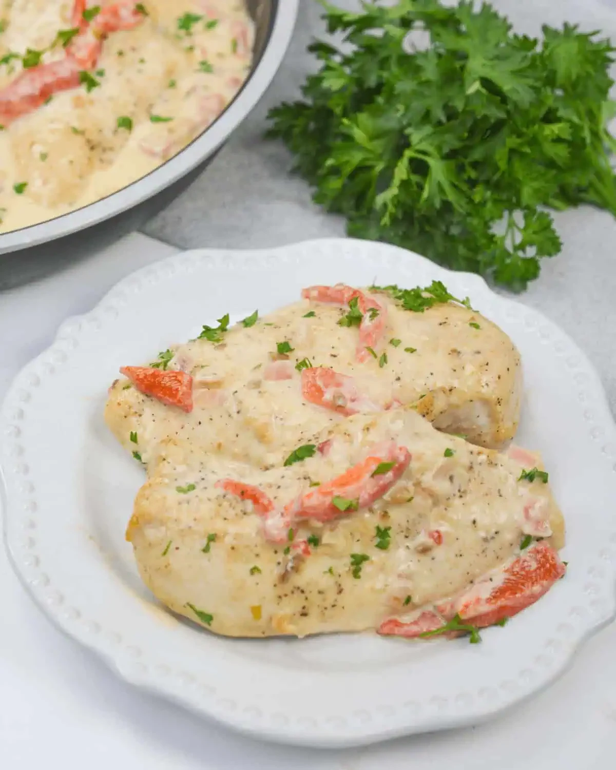 Chicken with Roasted Red Pepper Cream Sauce