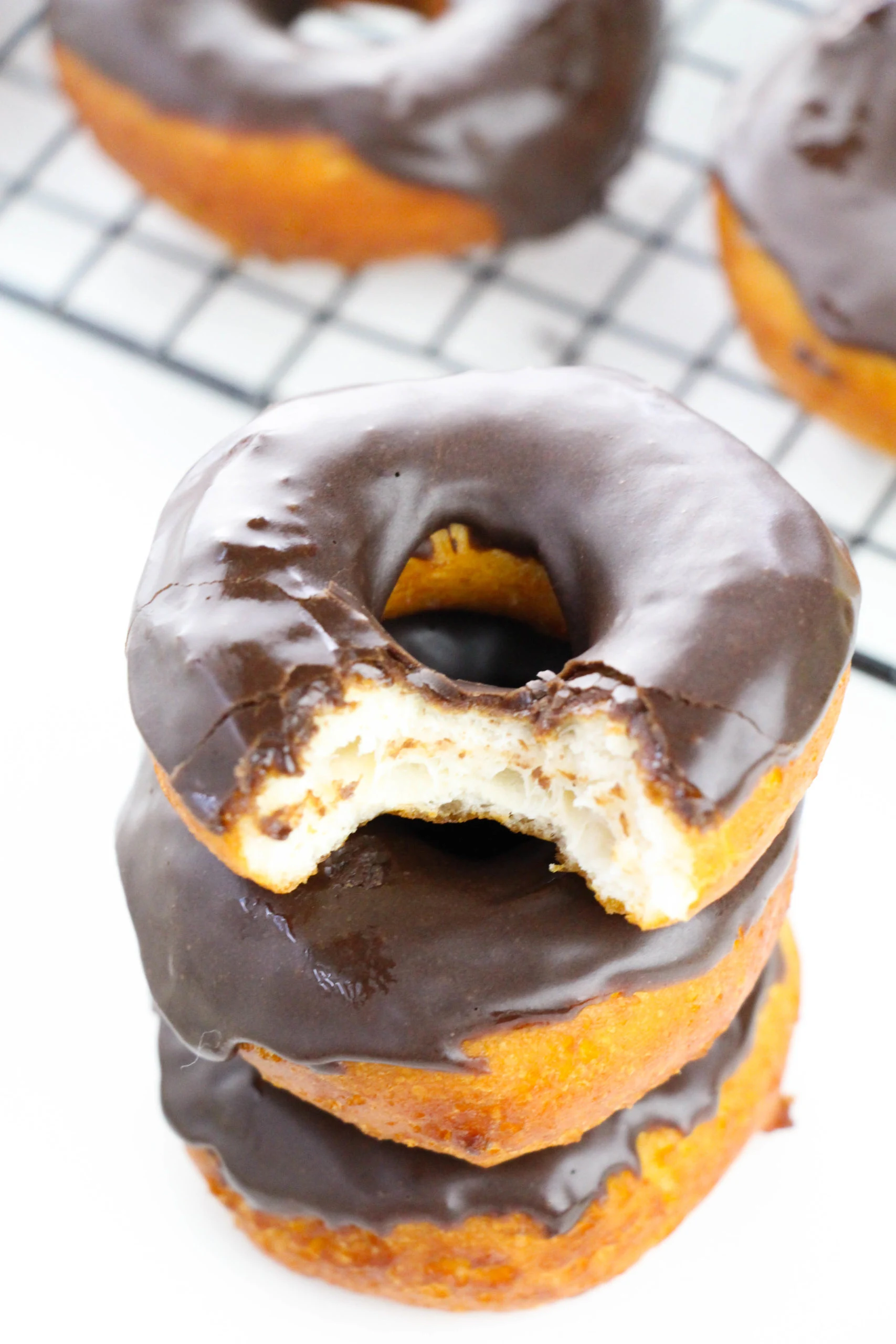 Chocolate Glazed Biscuit Donuts