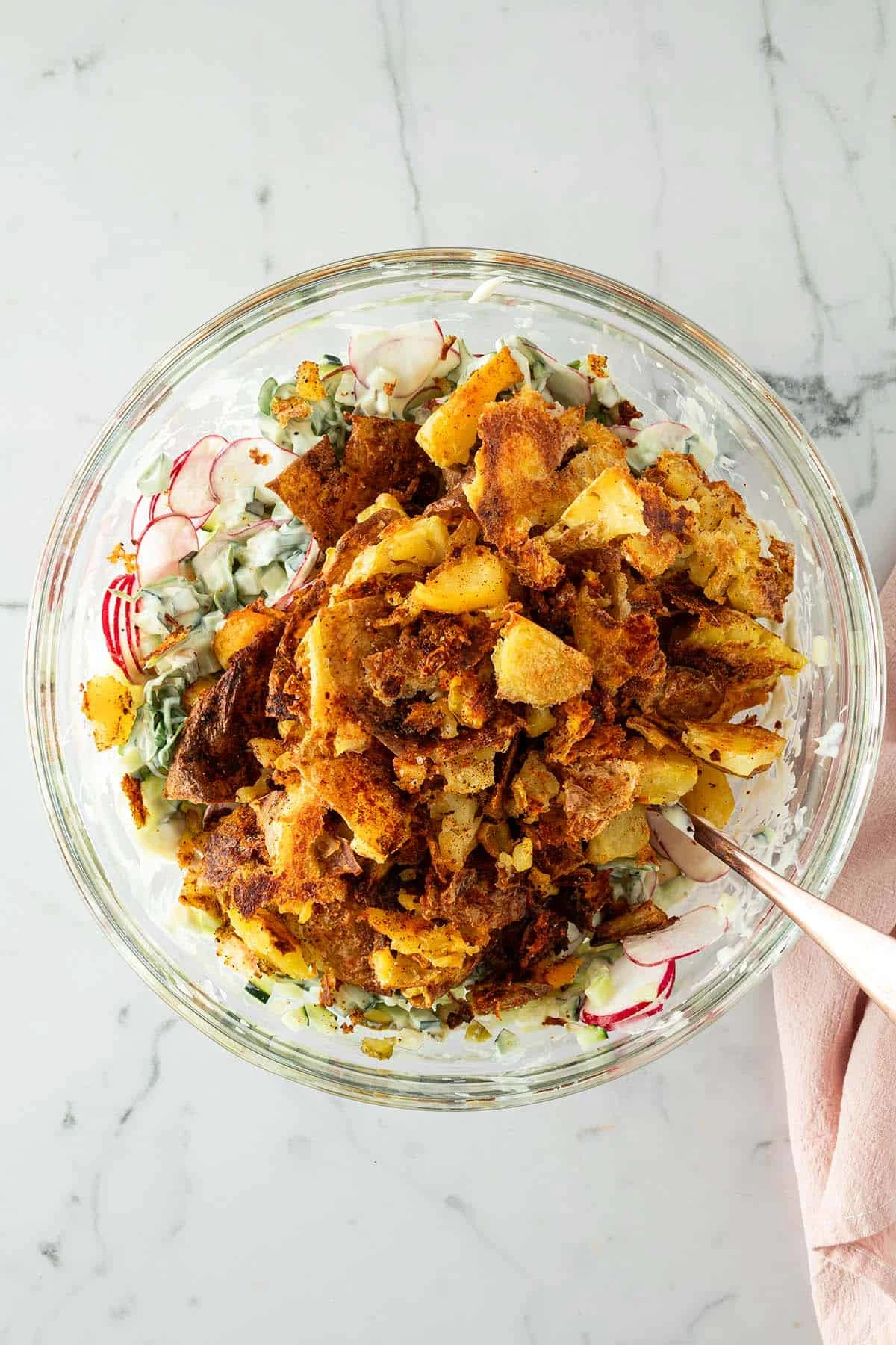 Crispy Smashed Potato Salad