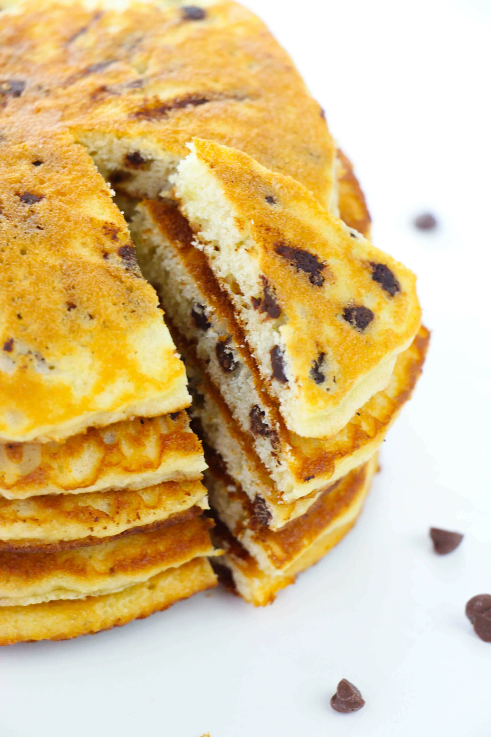 Chocolate Chip Cake Mix Pancakes