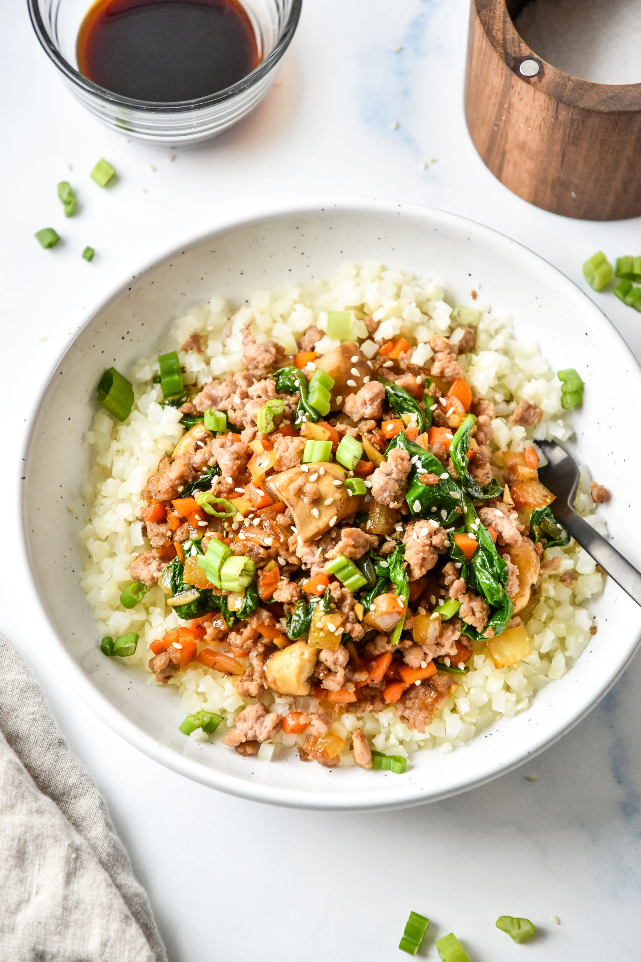 One Serving Vegetable Pork Bowl