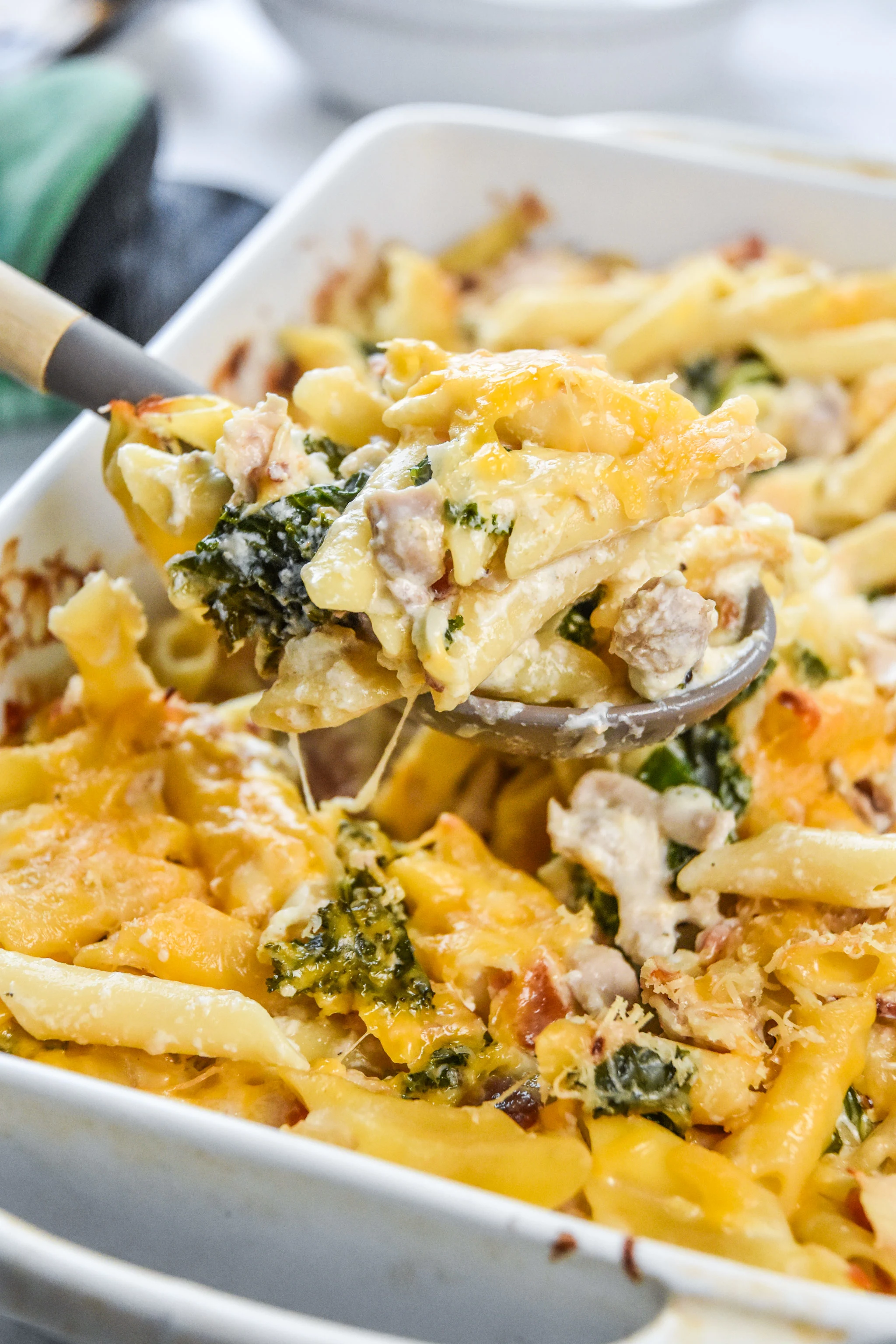 Cheesy Chicken Bacon Ranch Kale Casserole
