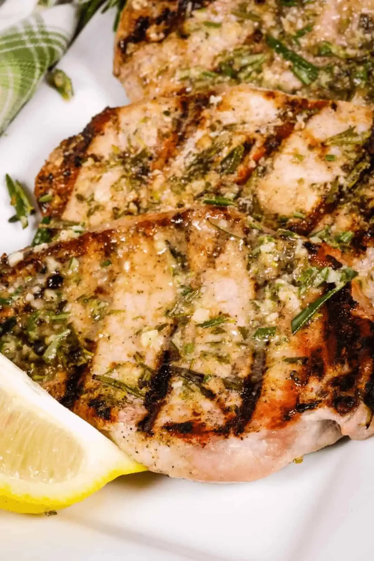 Grilled Boneless Pork Chops with Garlic and Rosemary