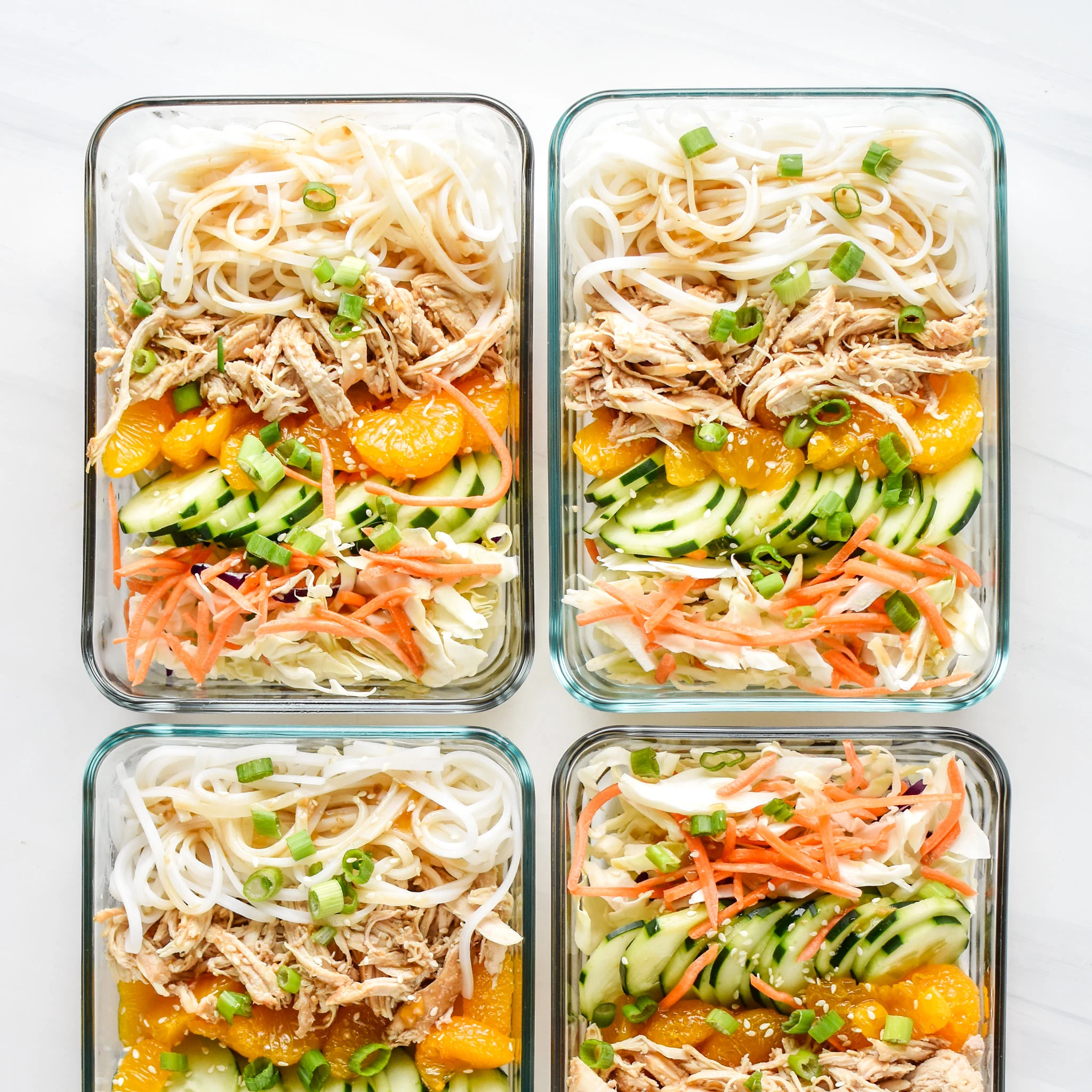 Sesame Chicken Cold Rice Noodle Salad Lunches