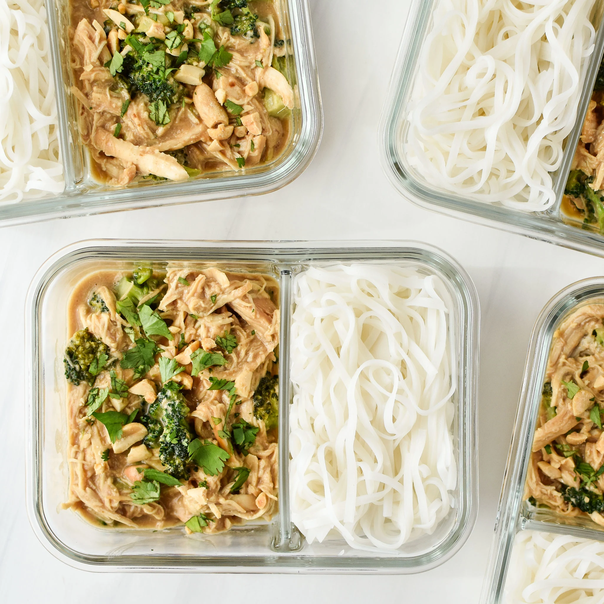 Slow Cooker Peanut Chicken Noodles Meal Prep