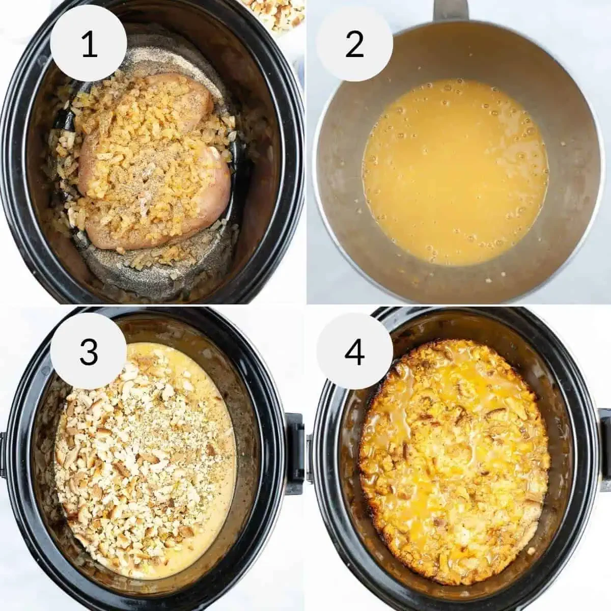 Slow Cooker Chicken and Stuffing Casserole