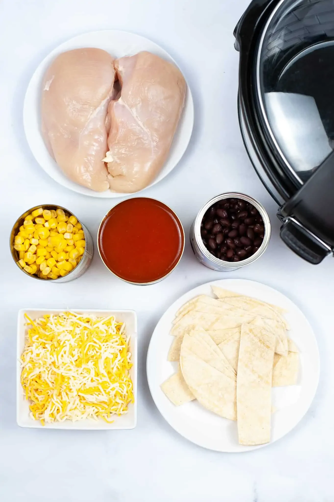 Crockpot Chicken Enchilada Casserole