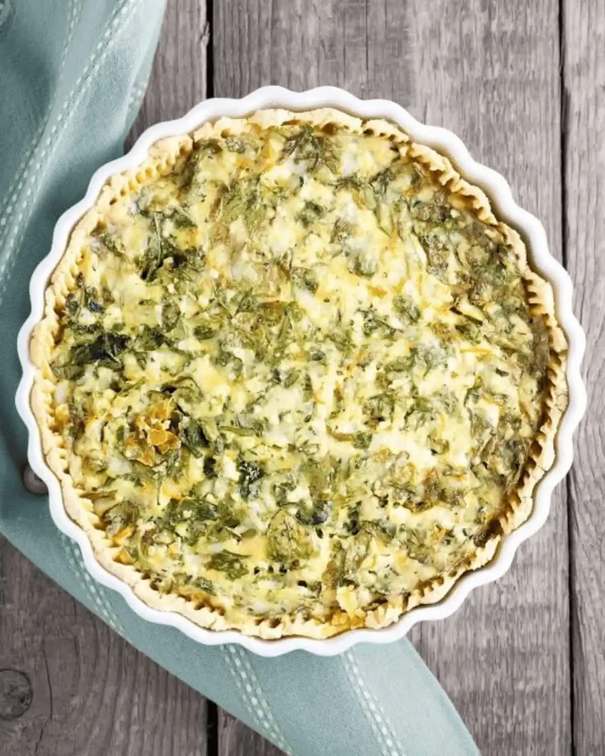 Ham and Cheese Spinach Quiche