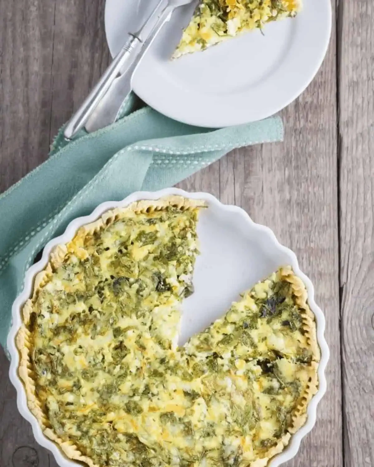 Ham and Cheese Spinach Quiche