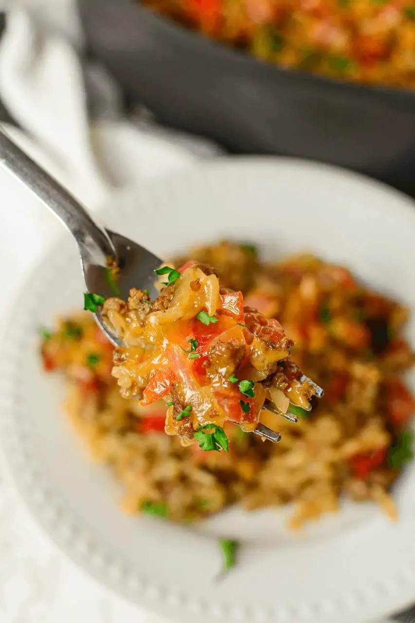 Tex Mex Ground Beef and Rice Skillet