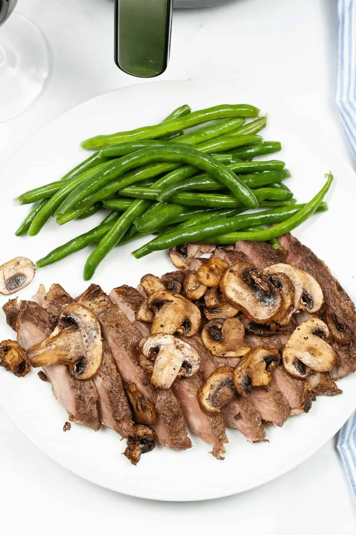 Air Fryer Ribeye Steak and Mushrooms