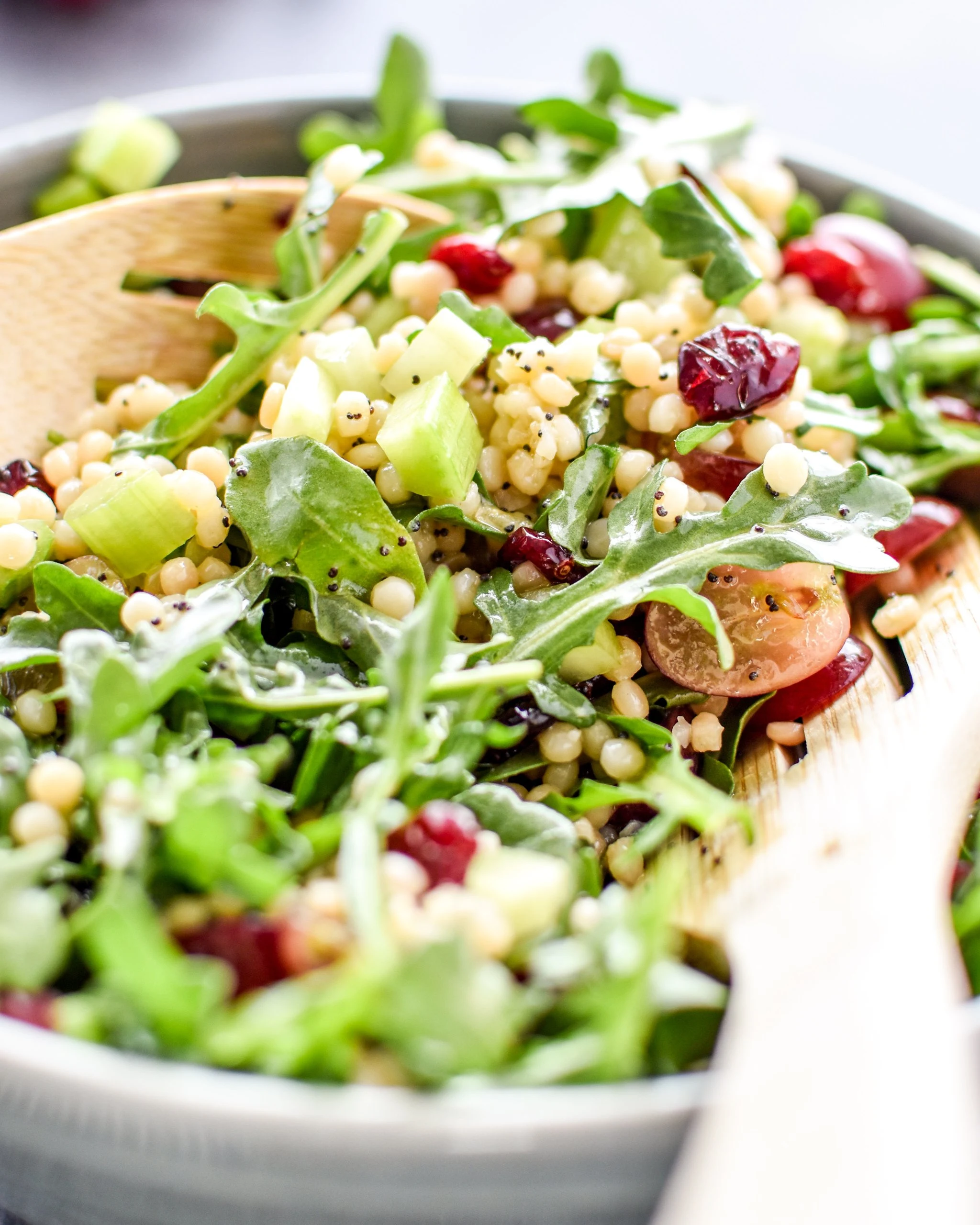 Make-Ahead Lemon Poppyseed Couscous Arugula Salad