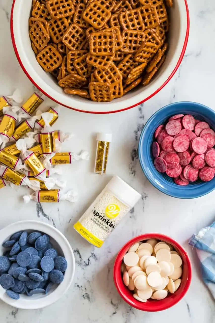 Patriotic Pretzels Covered with Chocolate