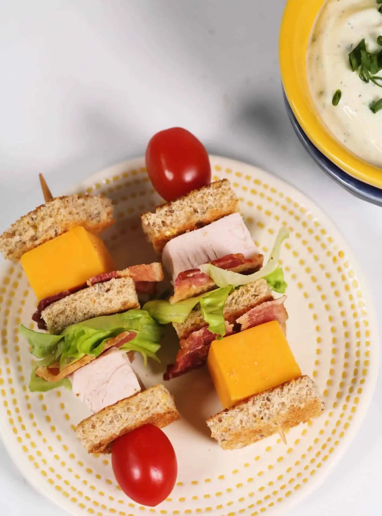 Turkey Club Sandwich Kebabs