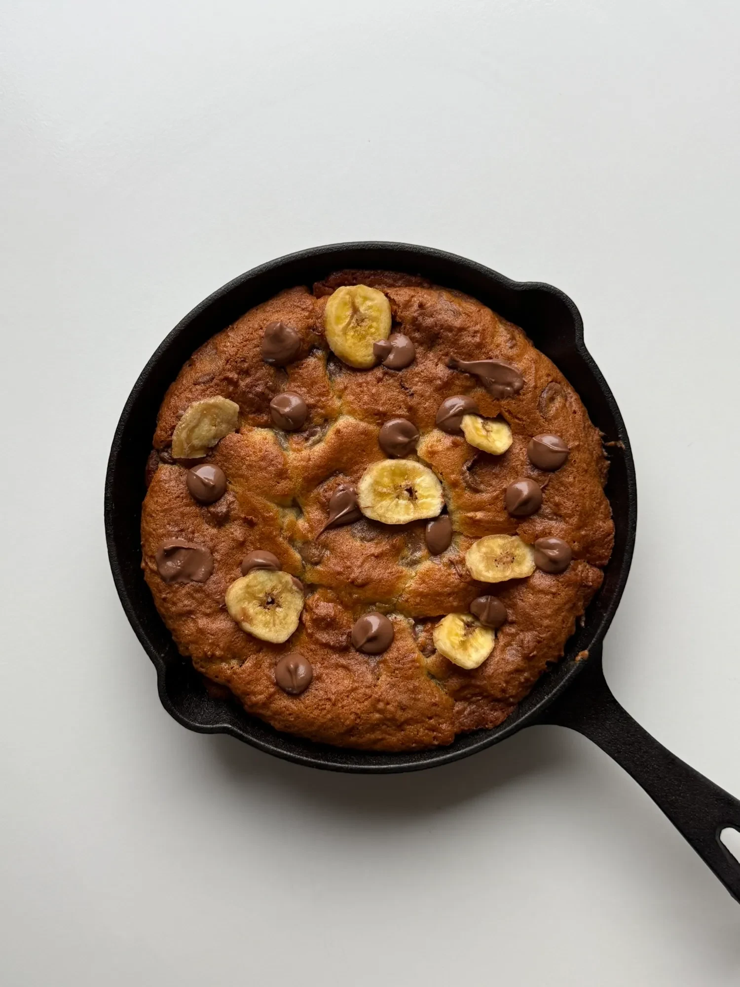 Nutella Stuffed Banana Bread Cookie Pie