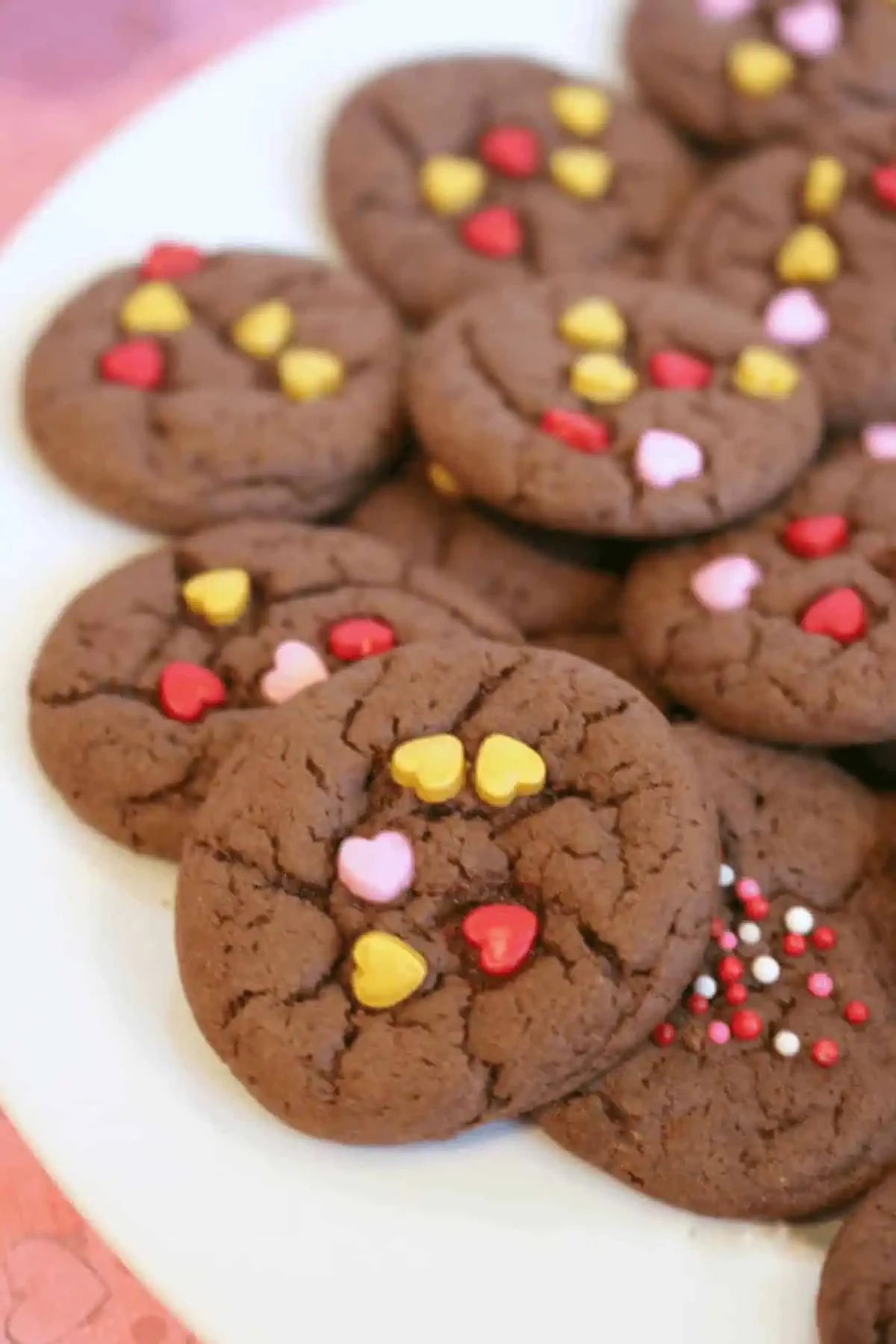 Valentine Chocolate Cake Mix Cookies