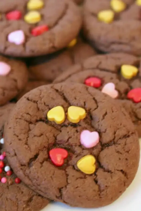 Valentine Chocolate Cake Mix Cookies