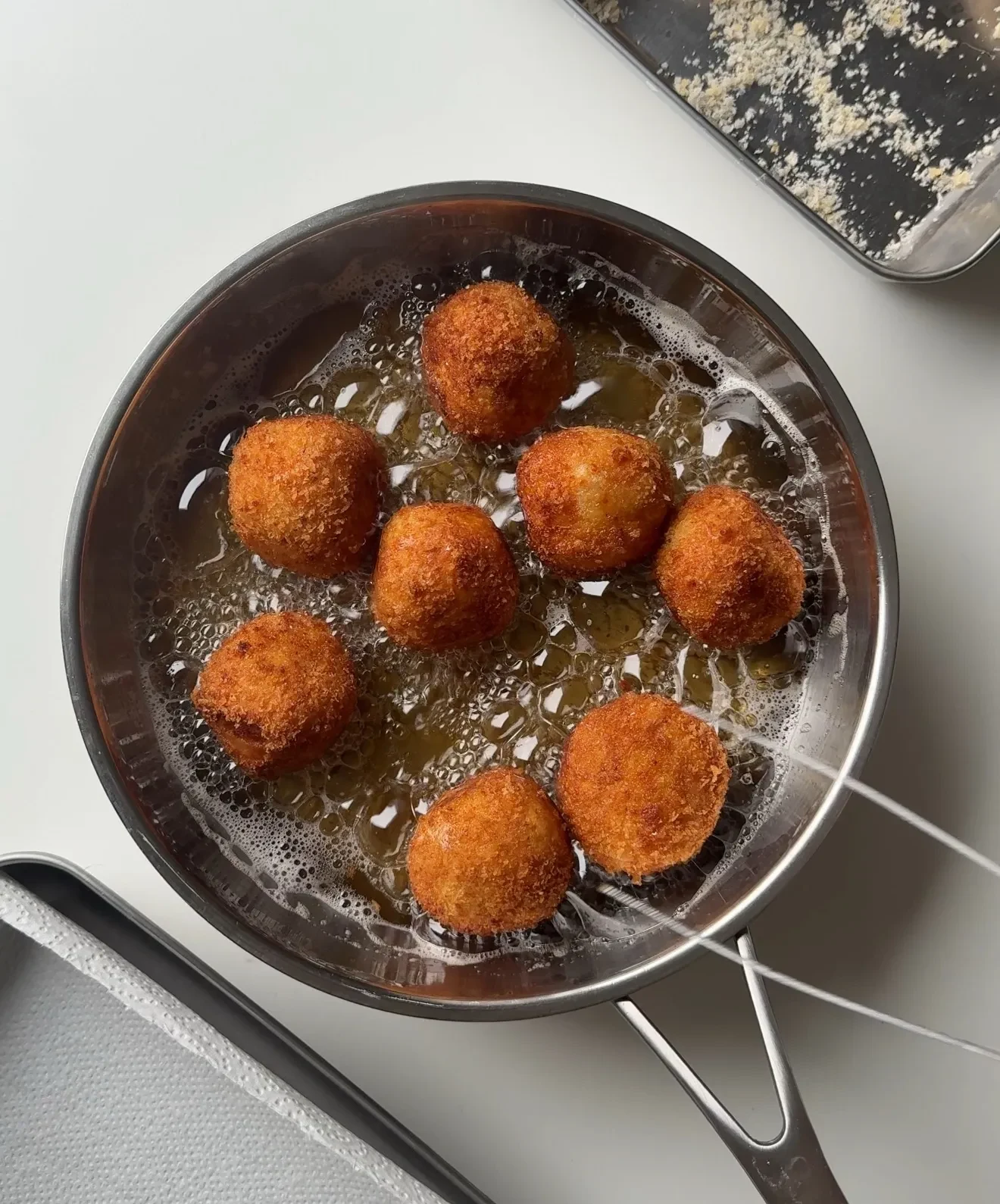 Cheese Stuffed Crispy Buffalo Potato Balls