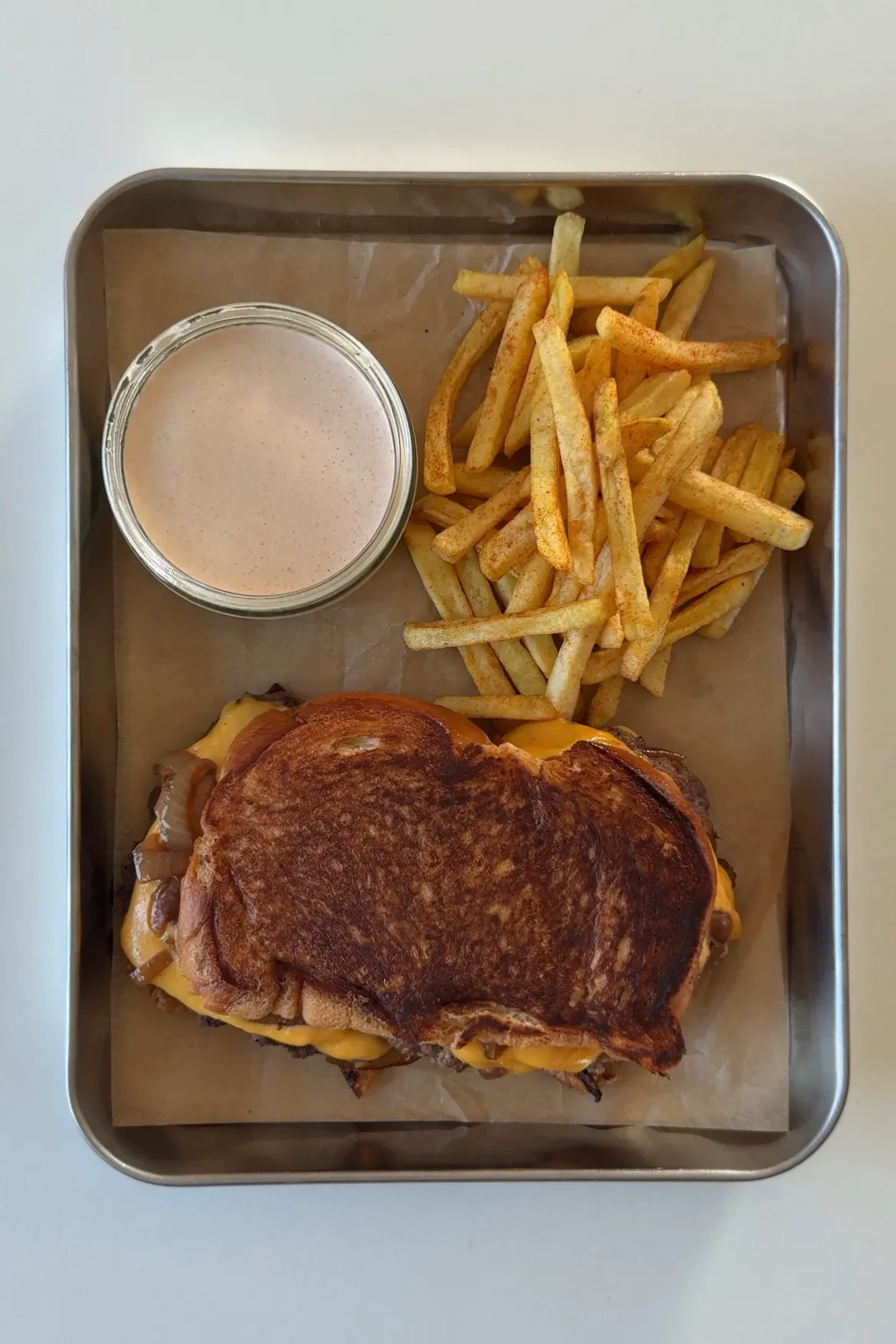 Texas Toast Smash Burger with Caramelized Onions
