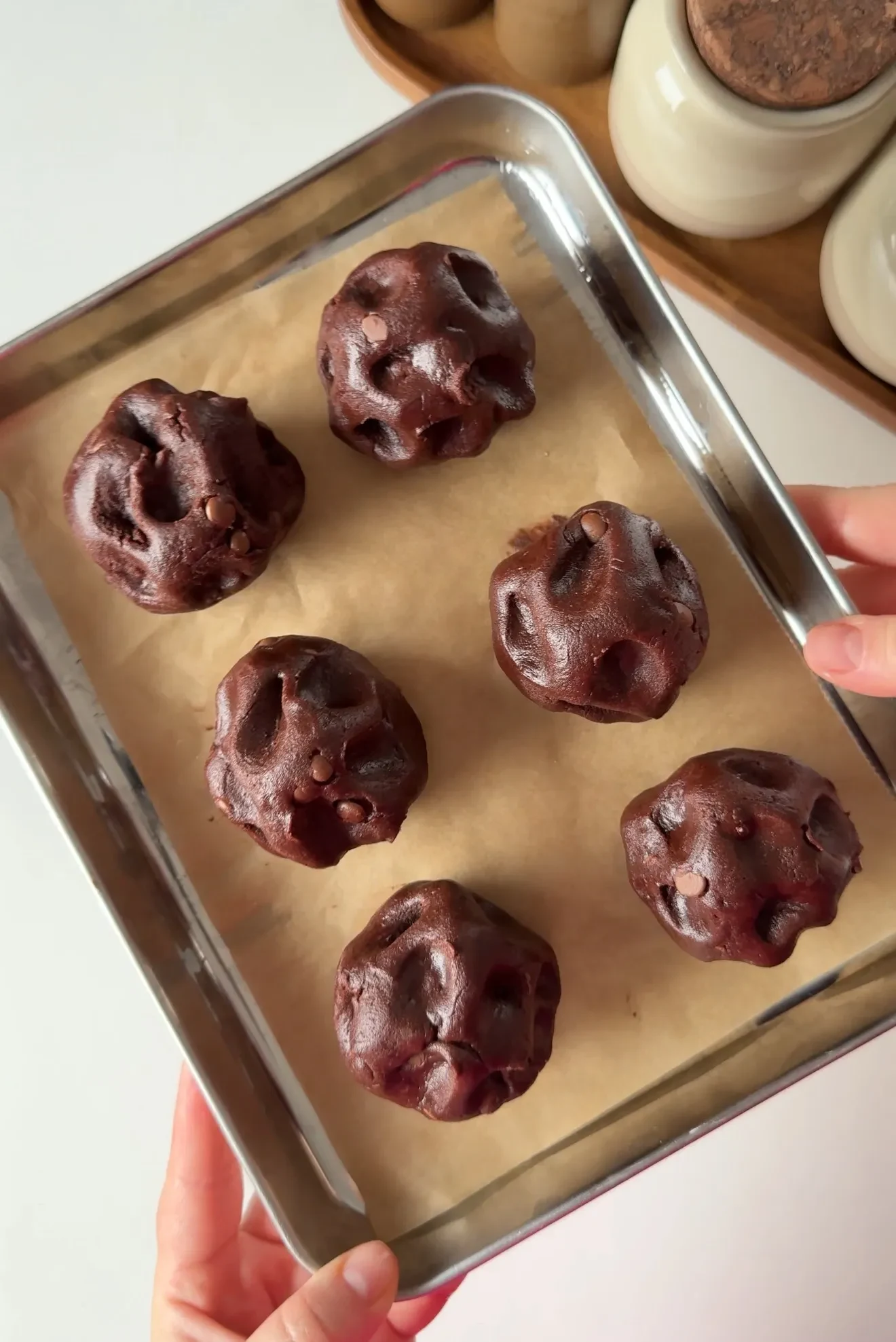 Nutella Stuffed Double Chocolate Cookies