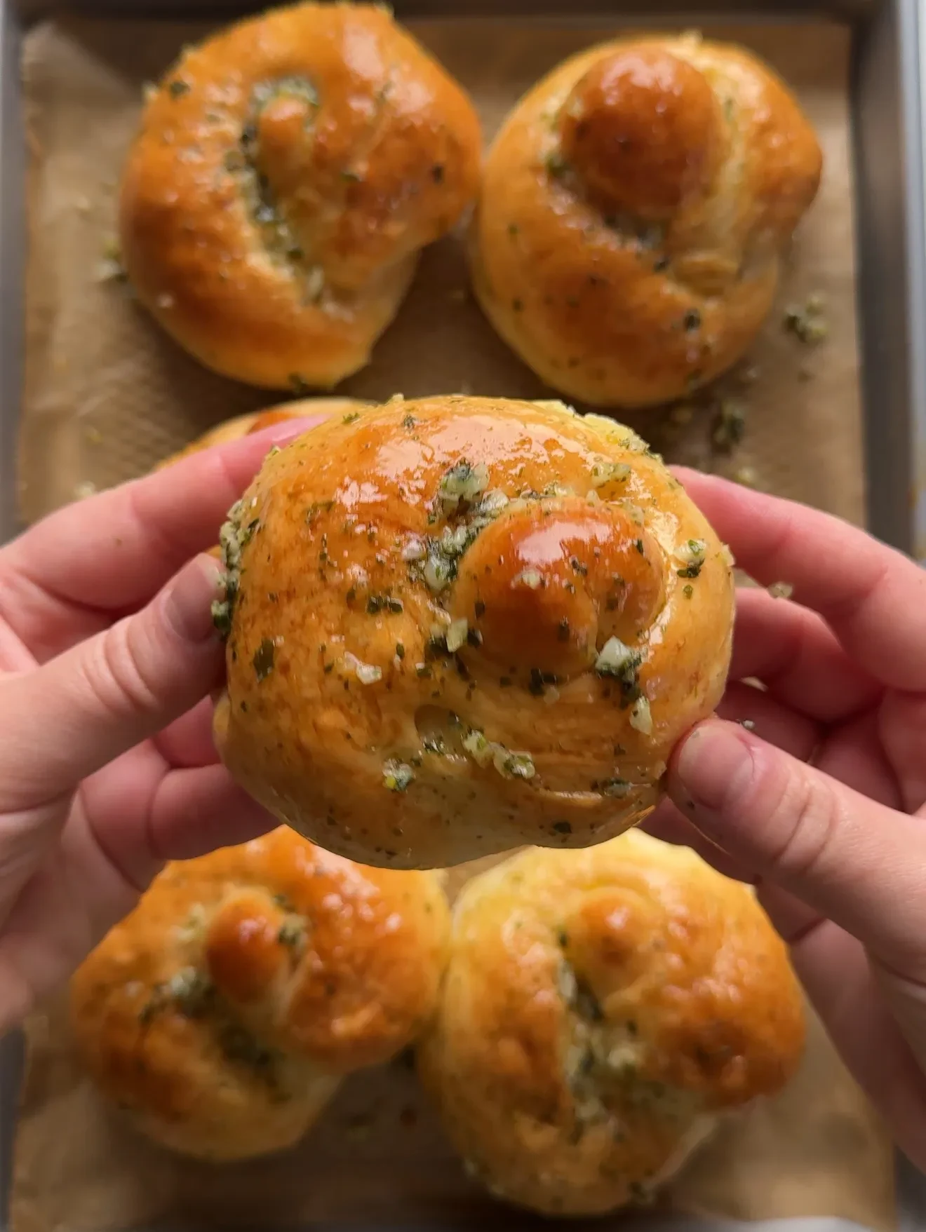 Garlic Knot McChicken Sliders with Garlic-Herb Butter