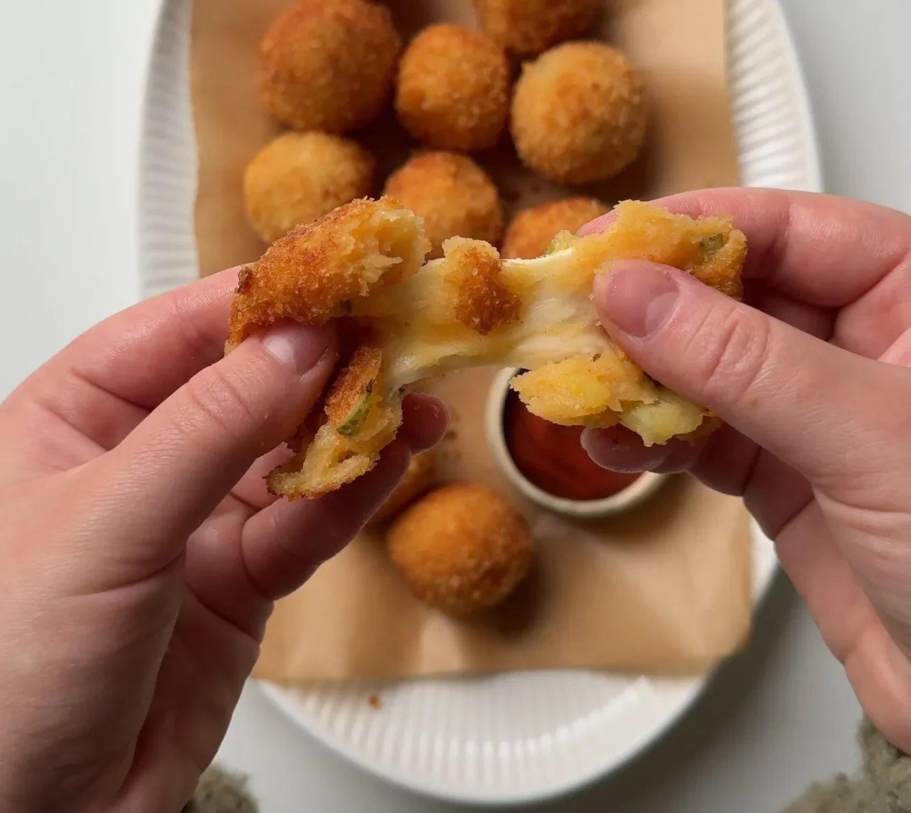 Crispy Cheesy Potato Pickle Balls