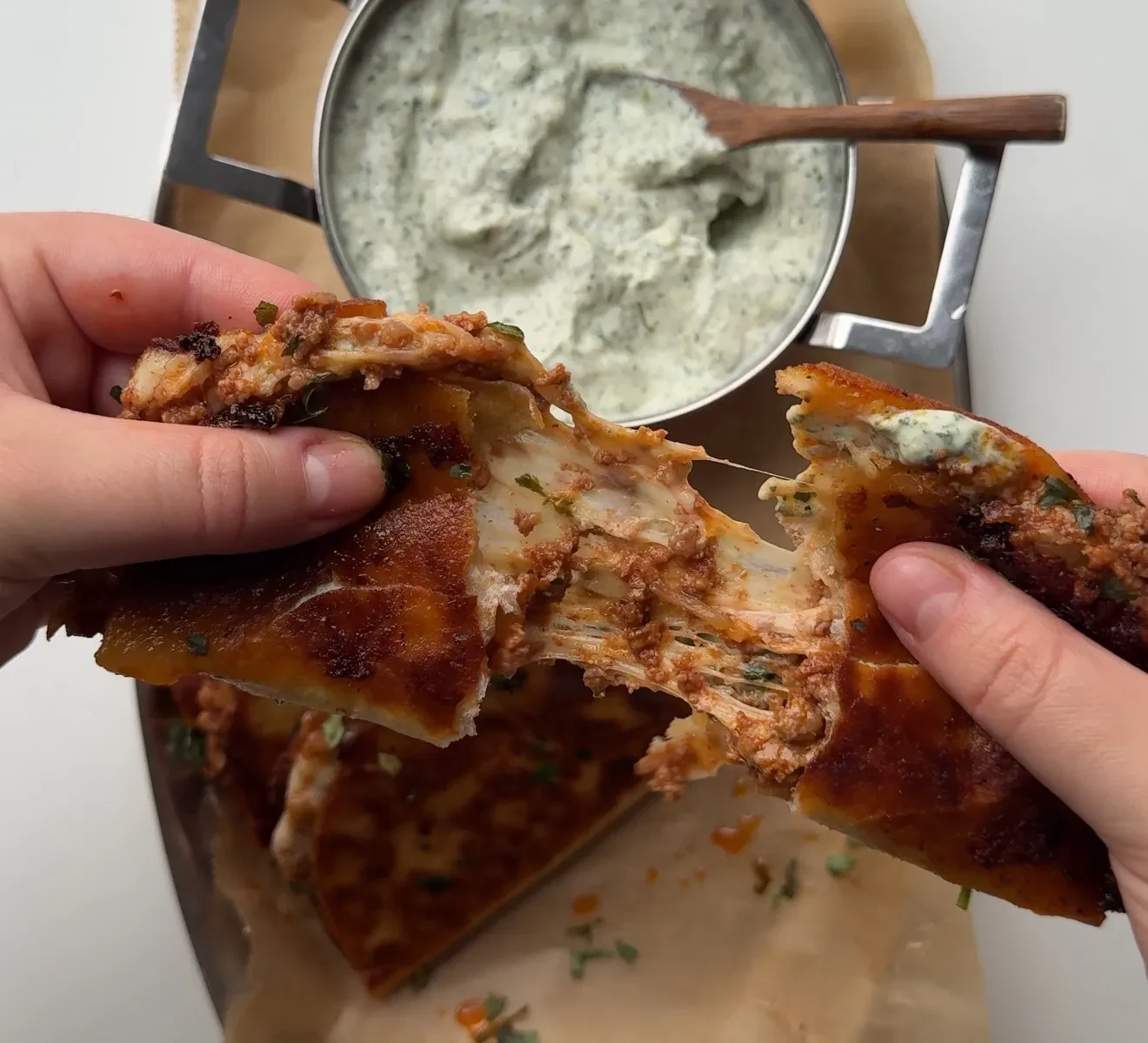 Crispy Beef Tacos with Cilantro Lime Sauce