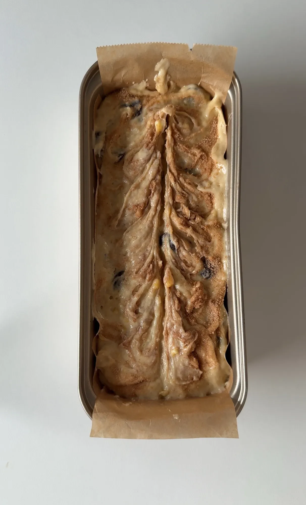 Cinnamon Roll Banana Bread with Cream Cheese Frosting