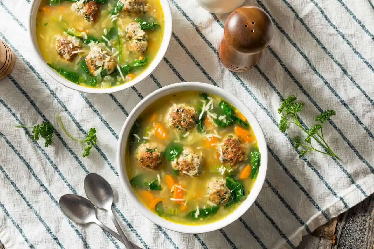 Italian Wedding Soup with Turkey Meatballs
