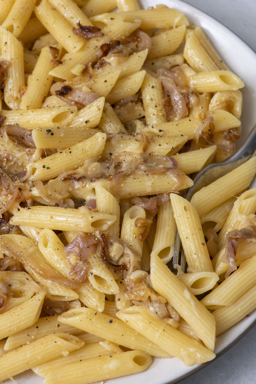Caramelized Shallot Pasta with Gruyere