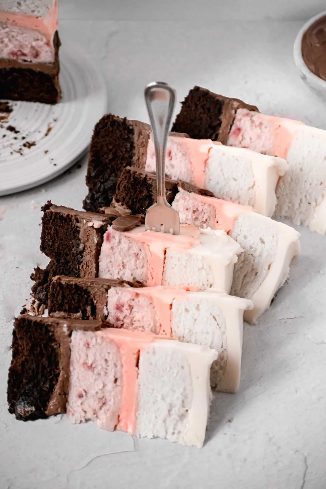 Neapolitan Cake with Swiss Meringue Buttercream