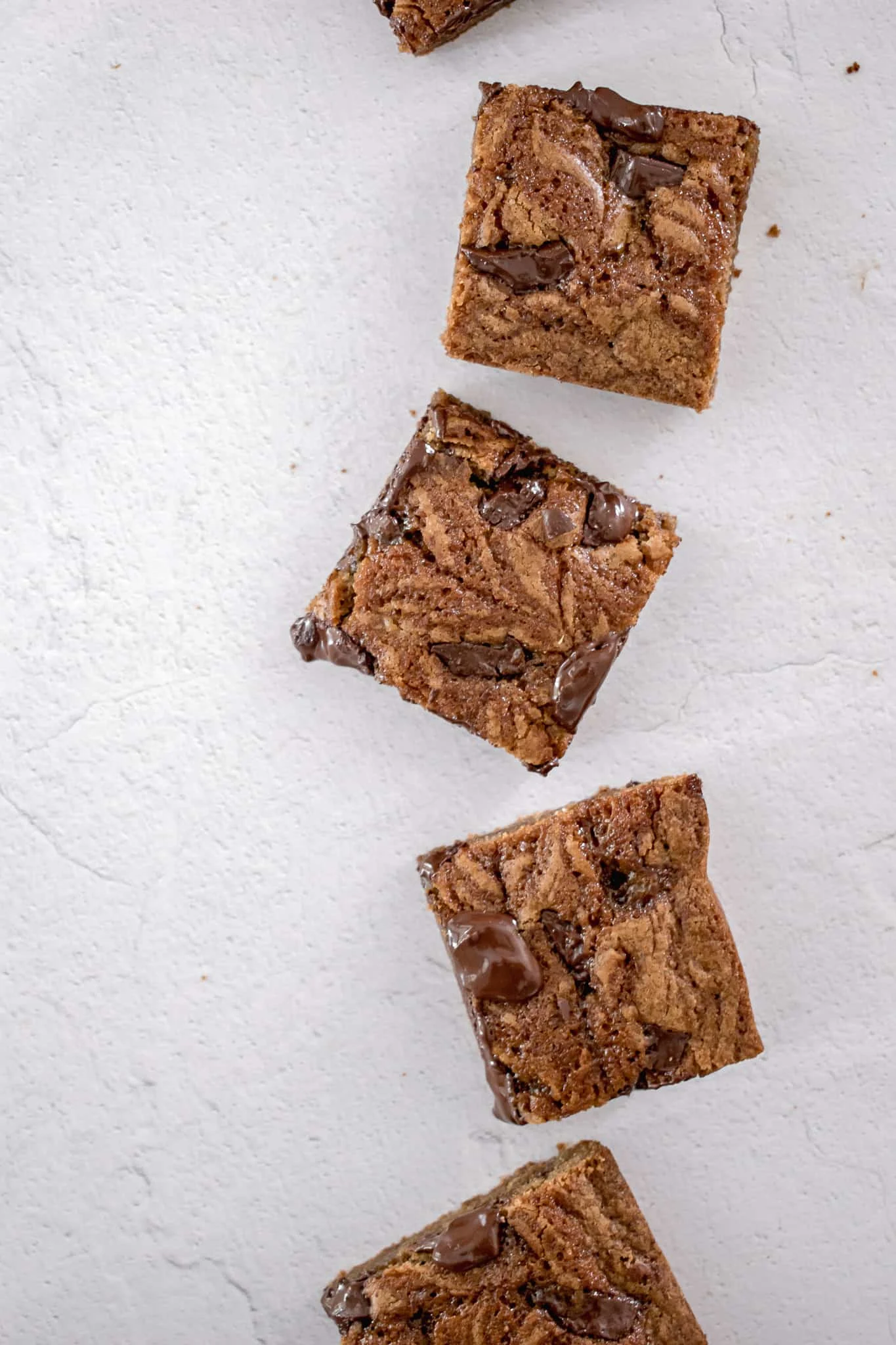 Caramel Swirled Brown Butter Chocolate Chunk Blondies