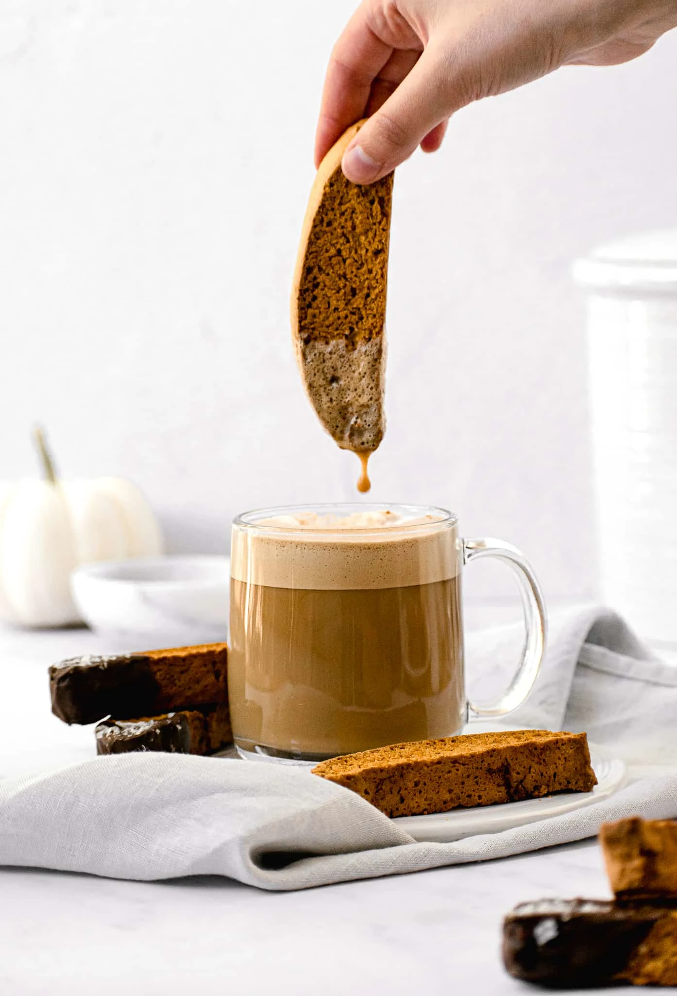 Chocolate Dipped Pumpkin Biscotti