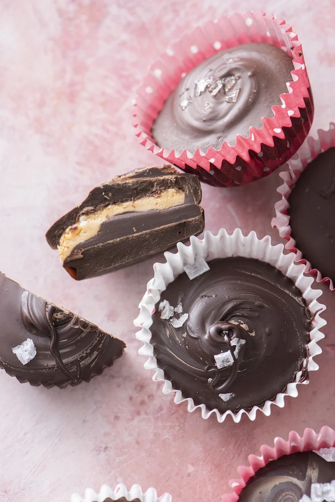 Chocolate Peanut Butter Cups with Sea Salt