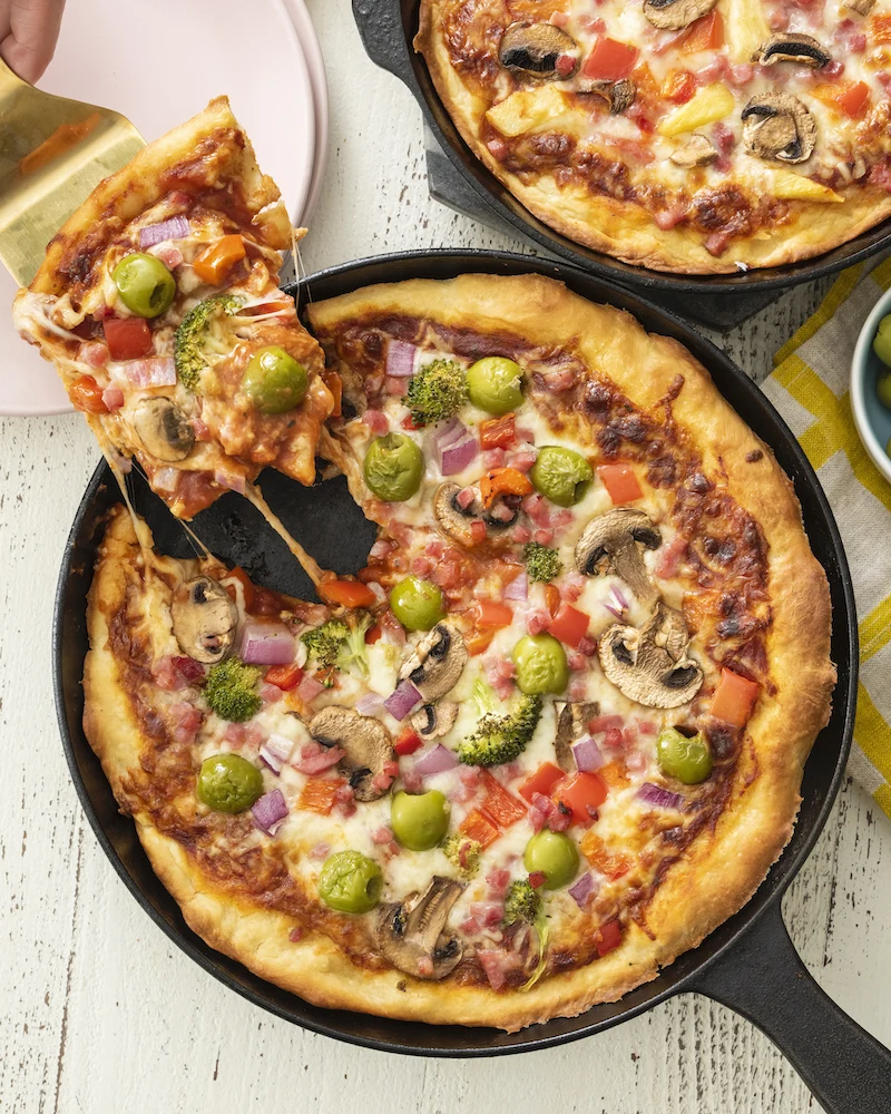 Deep Dish Cast Iron Pizza