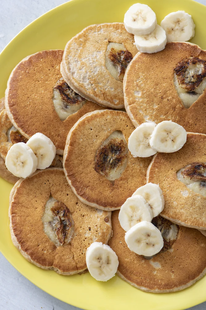 Whole Wheat Cinnamon Banana Pancakes