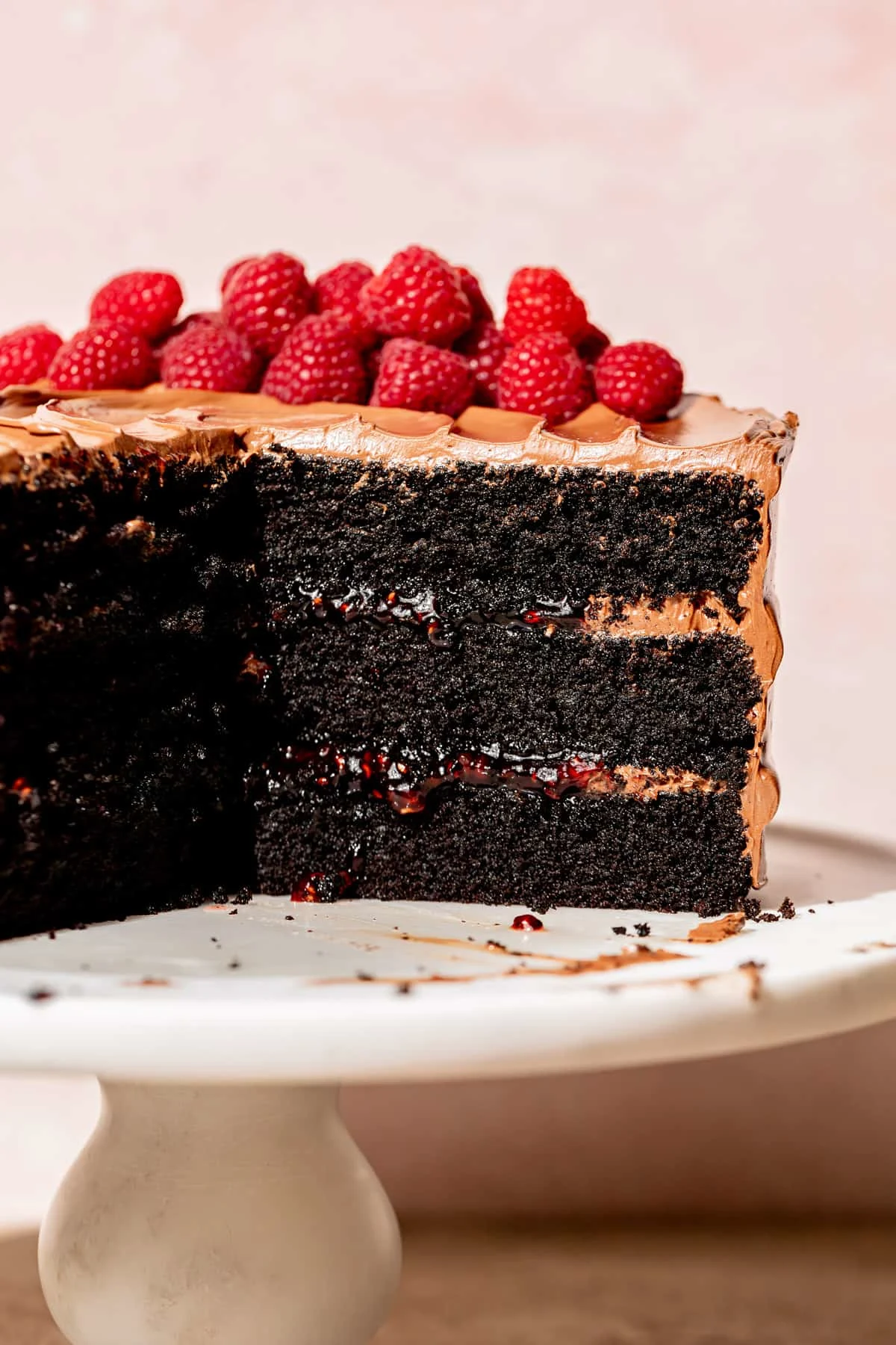 Dark Chocolate Raspberry Cake