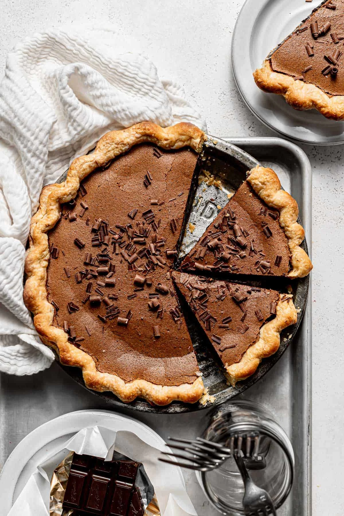Dark Chocolate Chess Pie